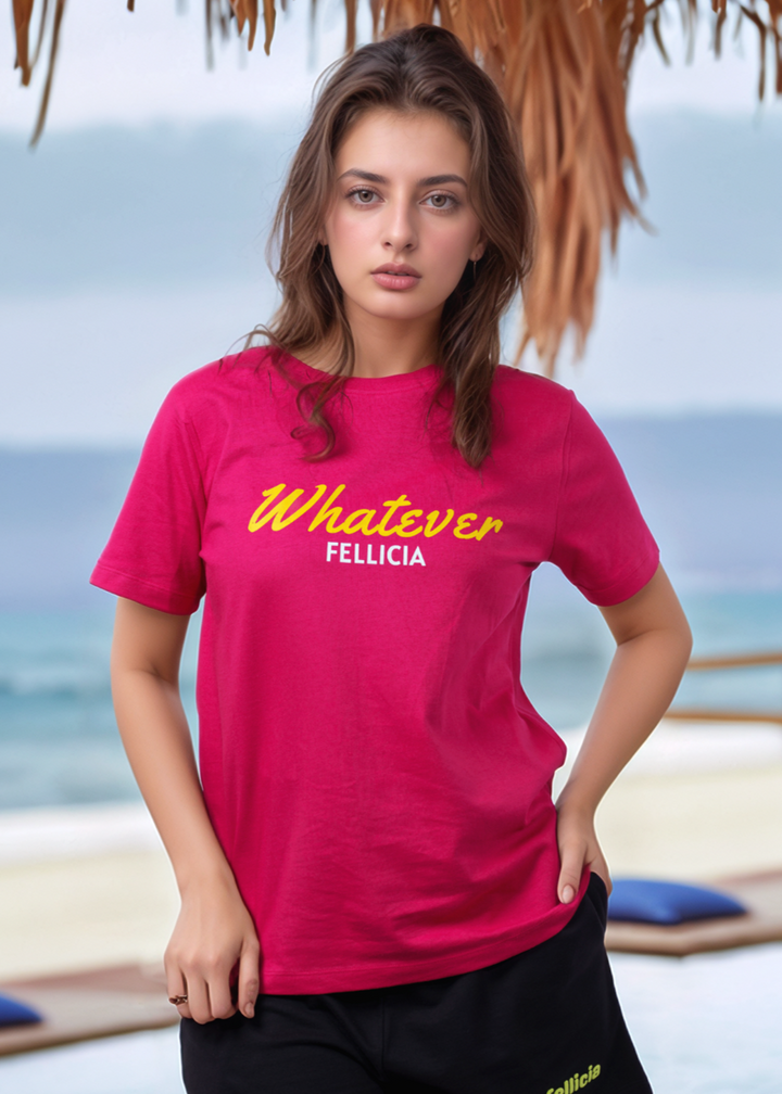 Pink Typography Print T-shirt for Women