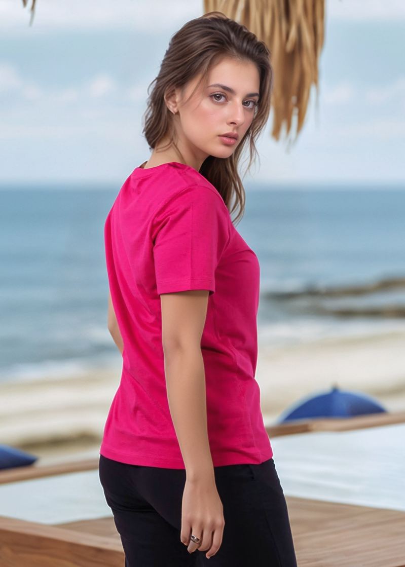 Pink Typography Print T-shirt for Women