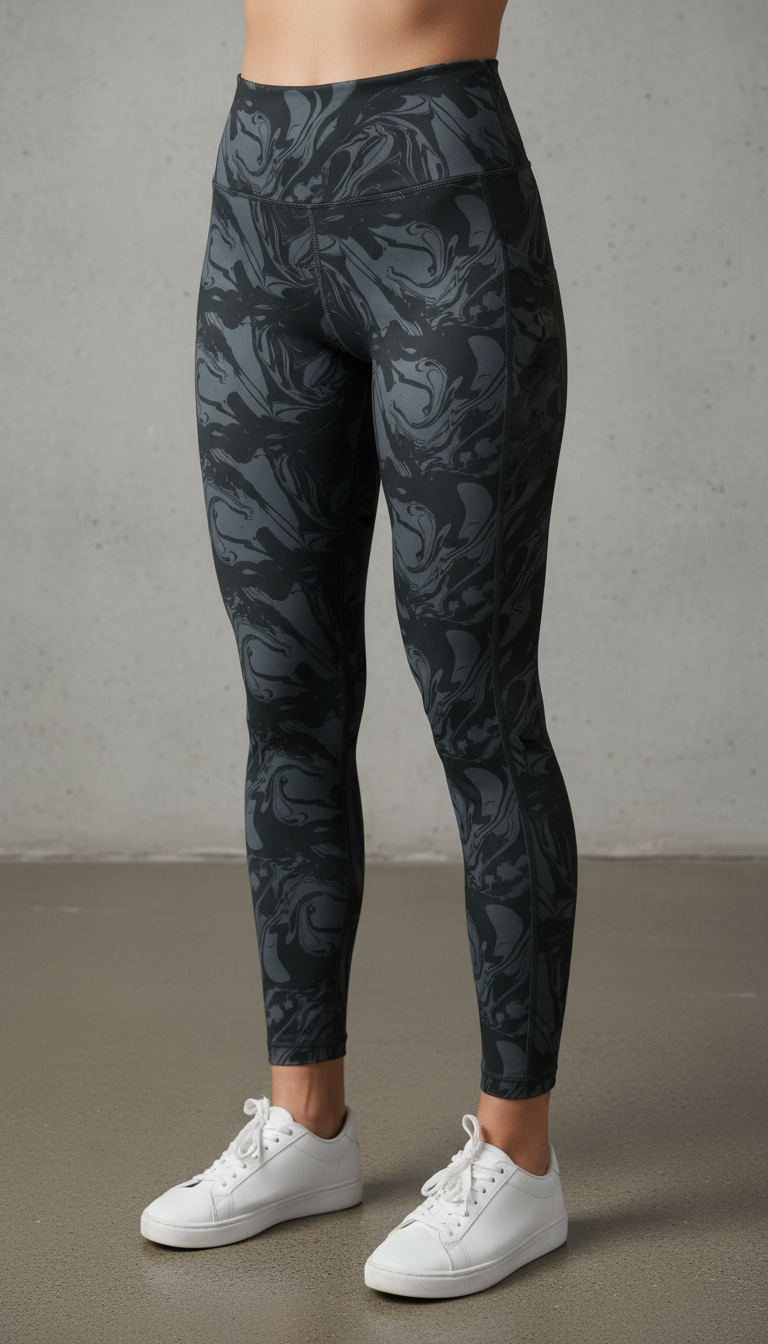 Active Tights with Pocket (Black Mirage)