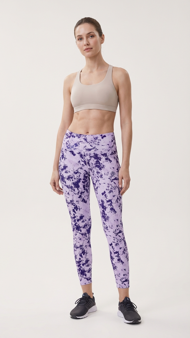Active Tights with Pocket (Purple Camouflage)