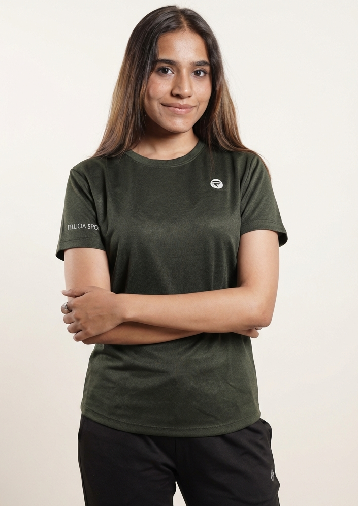Performance Tshirt for Women (Olive Green)