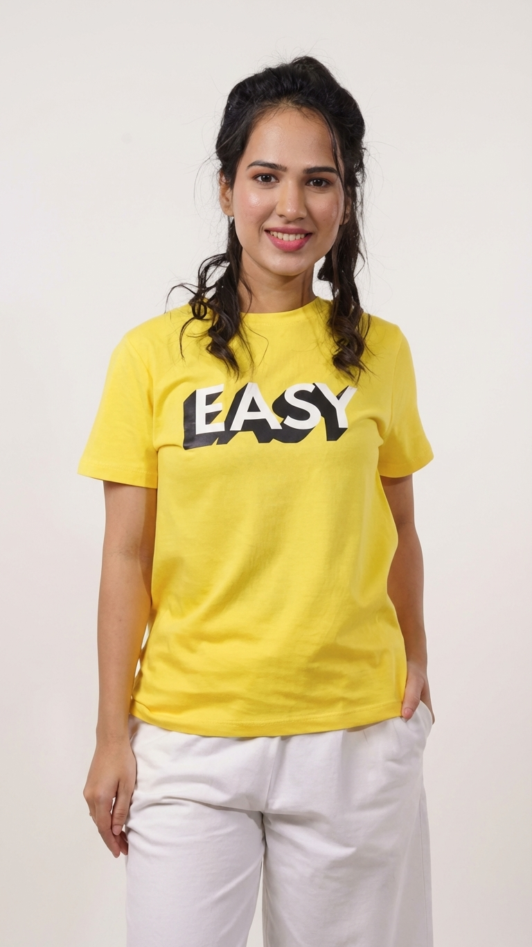 100% COTTON easy gym tee