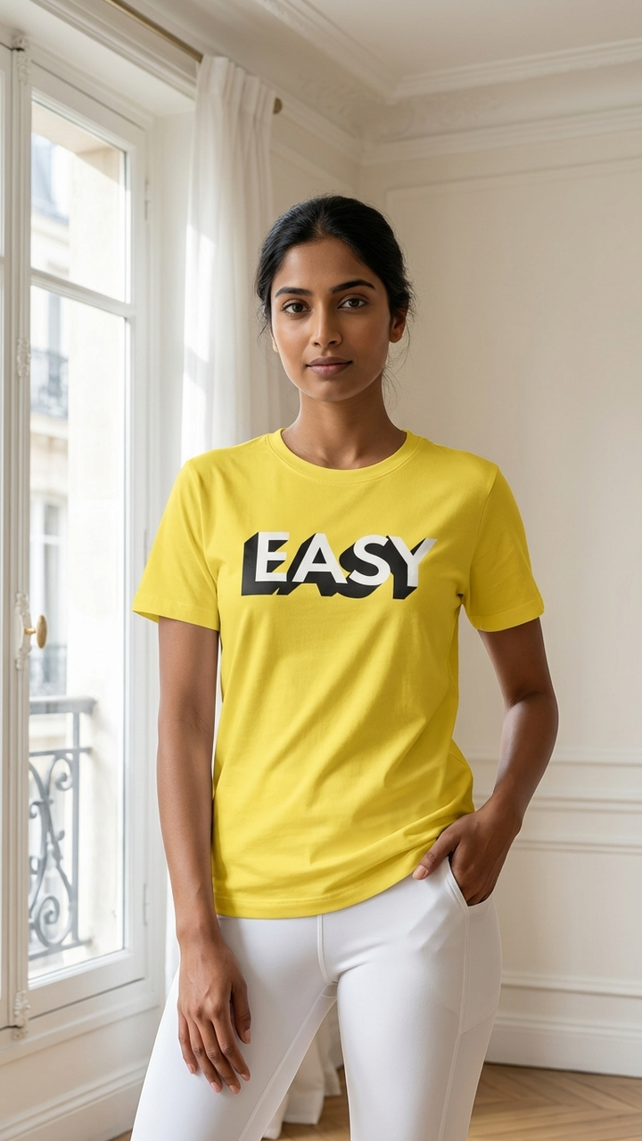 100% COTTON easy gym tee