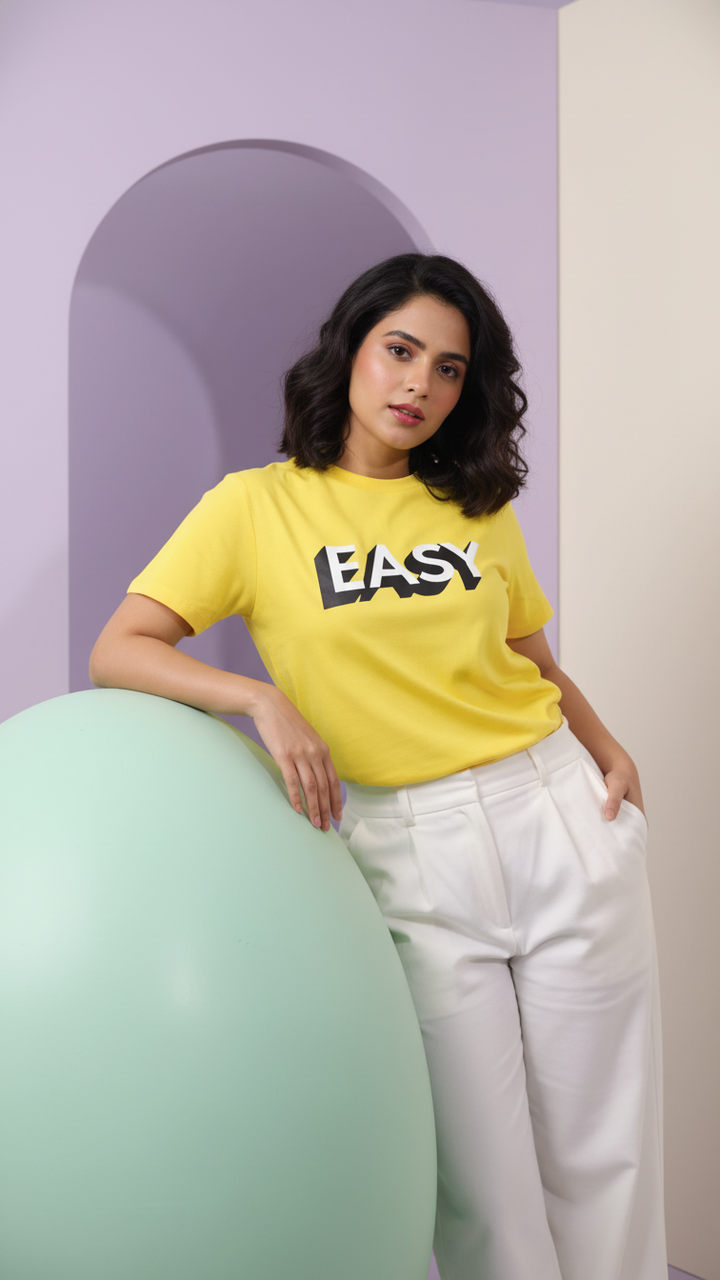 100% COTTON easy gym tee