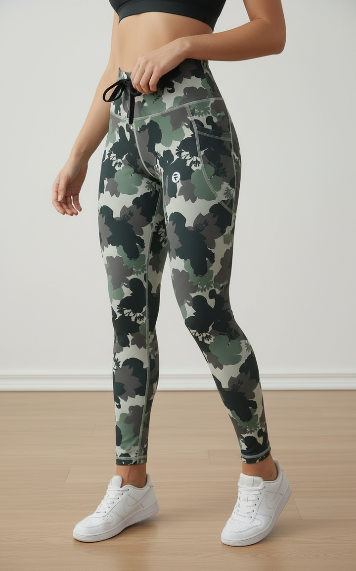 Active Tights with Pocket (Tropical Print)