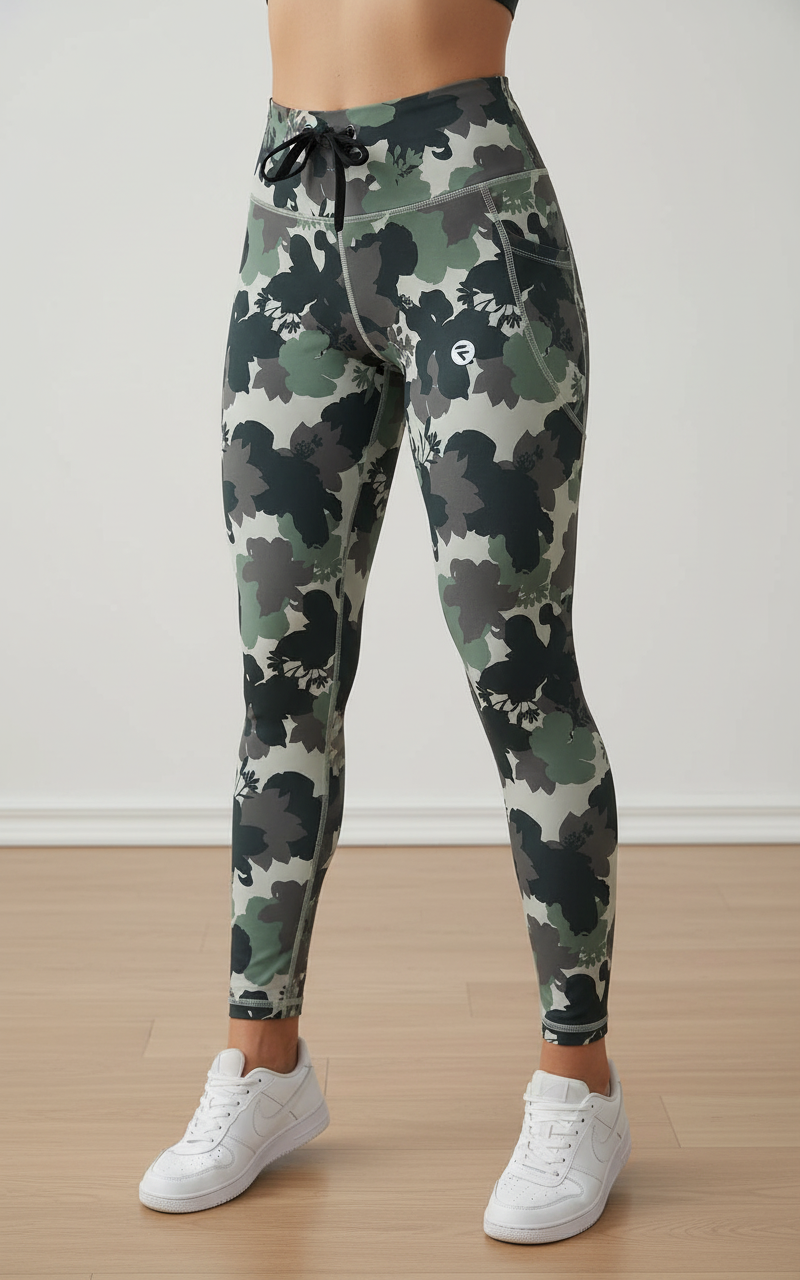 Active Tights with Pocket (Tropical Print)