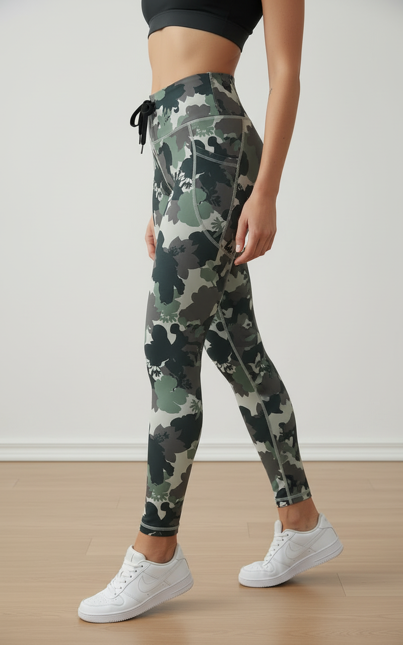 Active Tights with Pocket (Tropical Print)