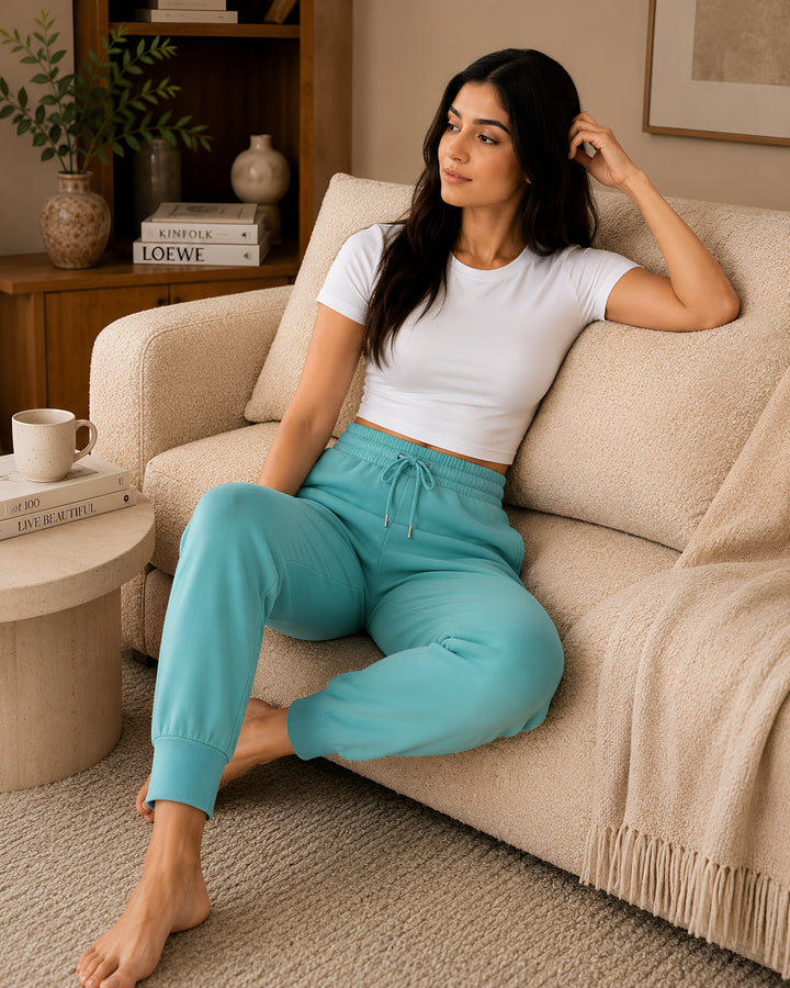GHAR Jogger Pant – 100% Cotton | 260 GSM Loop Knit - Coral