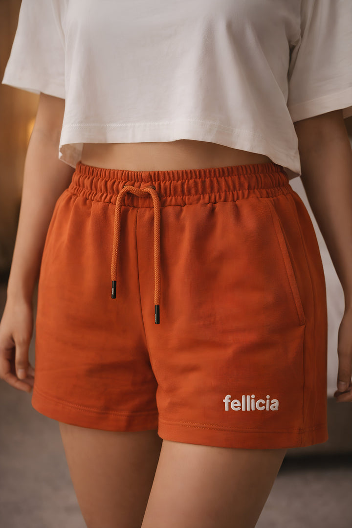 GHAR Shorts – 260 GSM Loop Knit Cotton - ORANGE