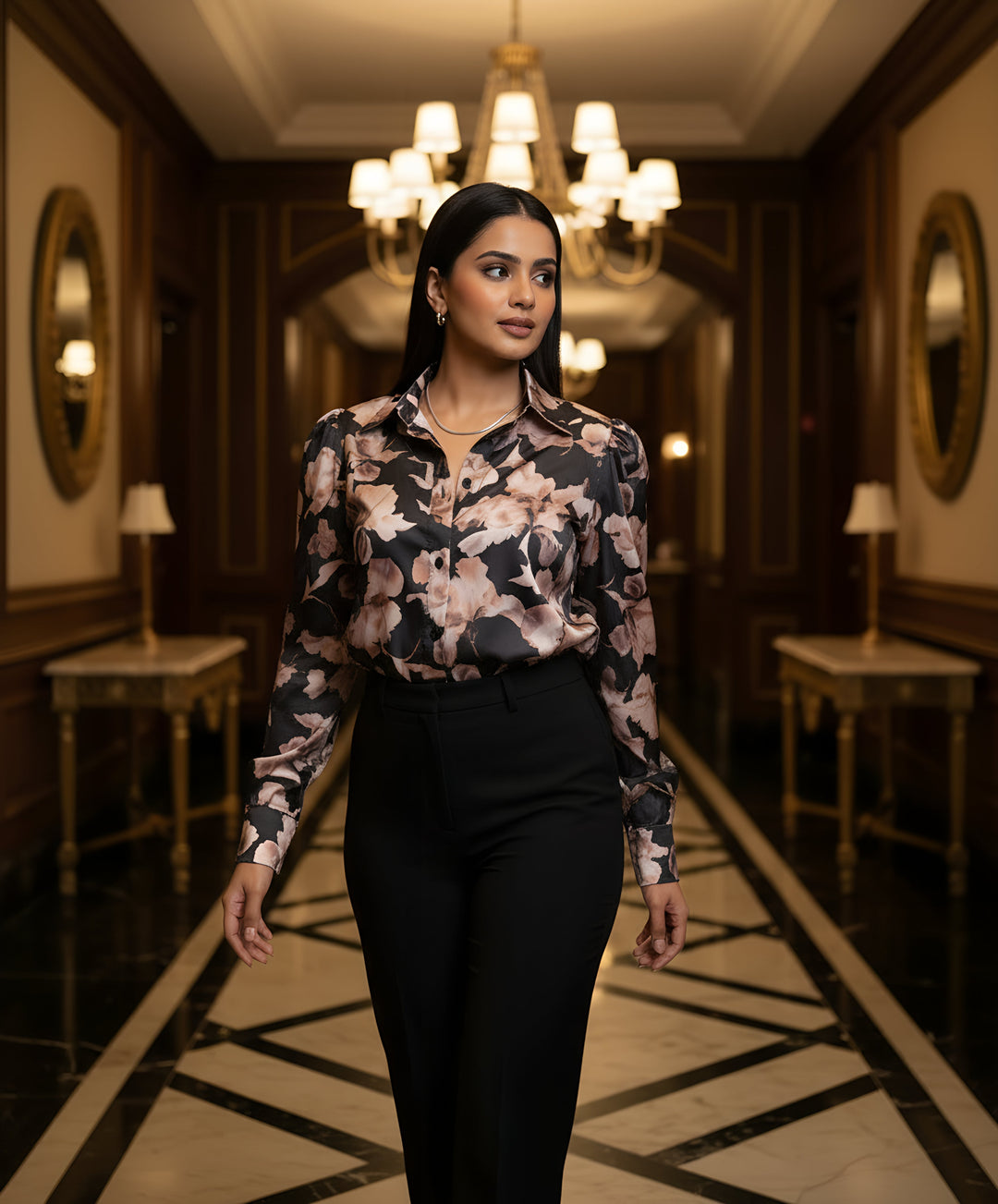 Women Satin Partywear Shirt – Royal Bloom