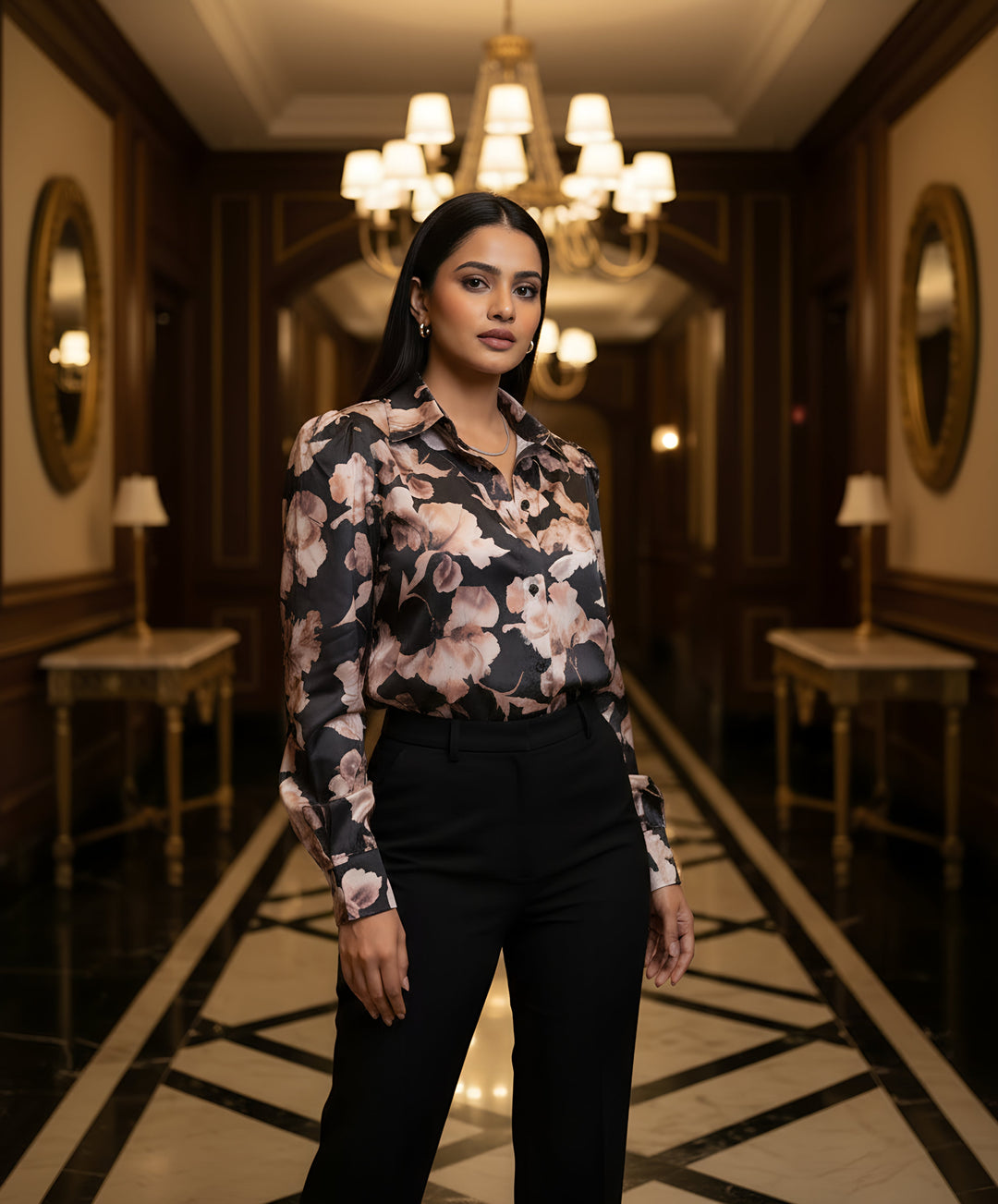 Women Satin Partywear Shirt – Royal Bloom
